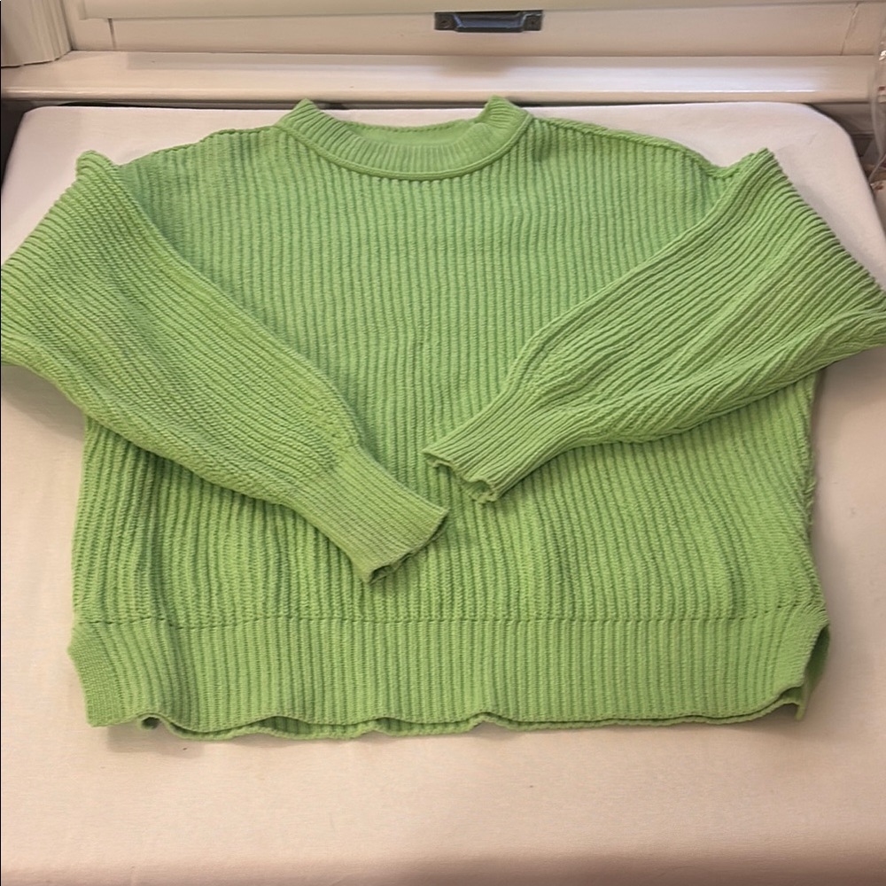 Aerie Mint Green Ribbed Crew Neck Sweater - XS